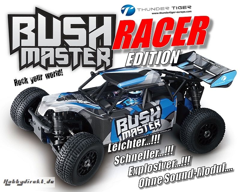 BUSHMASTER RACER Edition 1:8 Brushless 4WD  BLAU RTR Thunder Tiger 6410-F111-S