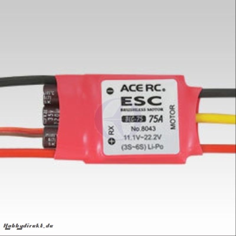 Brushless Regler ACE BLC-75 ESC Heli Thunder Tiger 8043-H