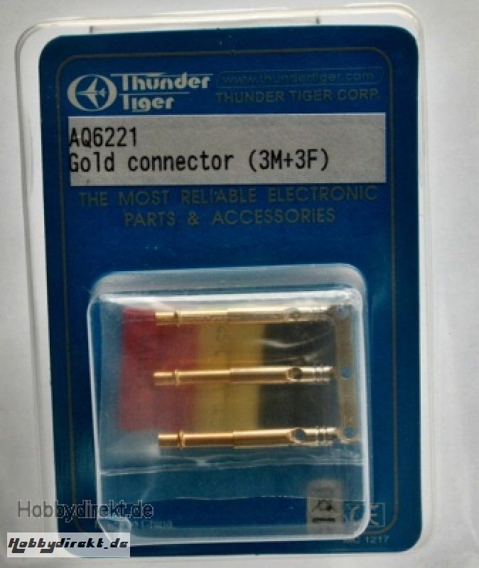 Goldkontakt Stecker+Buchse 3Paar Thunder Tiger AQ6221