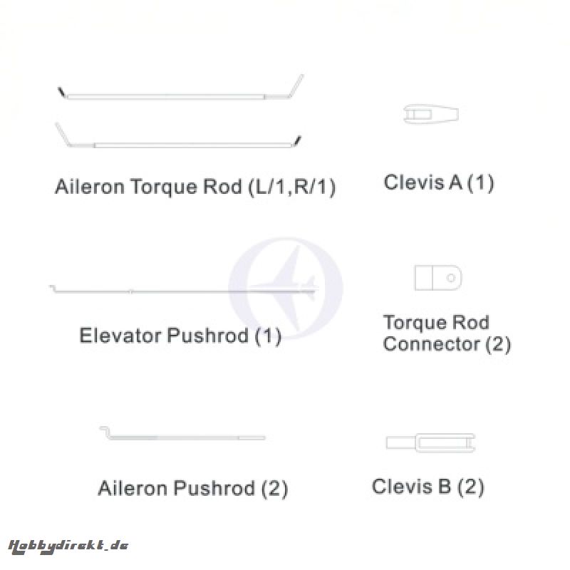 Rudergestänge Set, 4333 Anlenkung Thunder Tiger AS6569