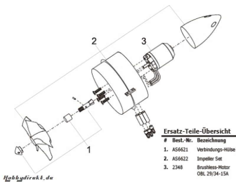 EDF-75 Impeller-Führungs-Hülse Thunder Tiger AS6621