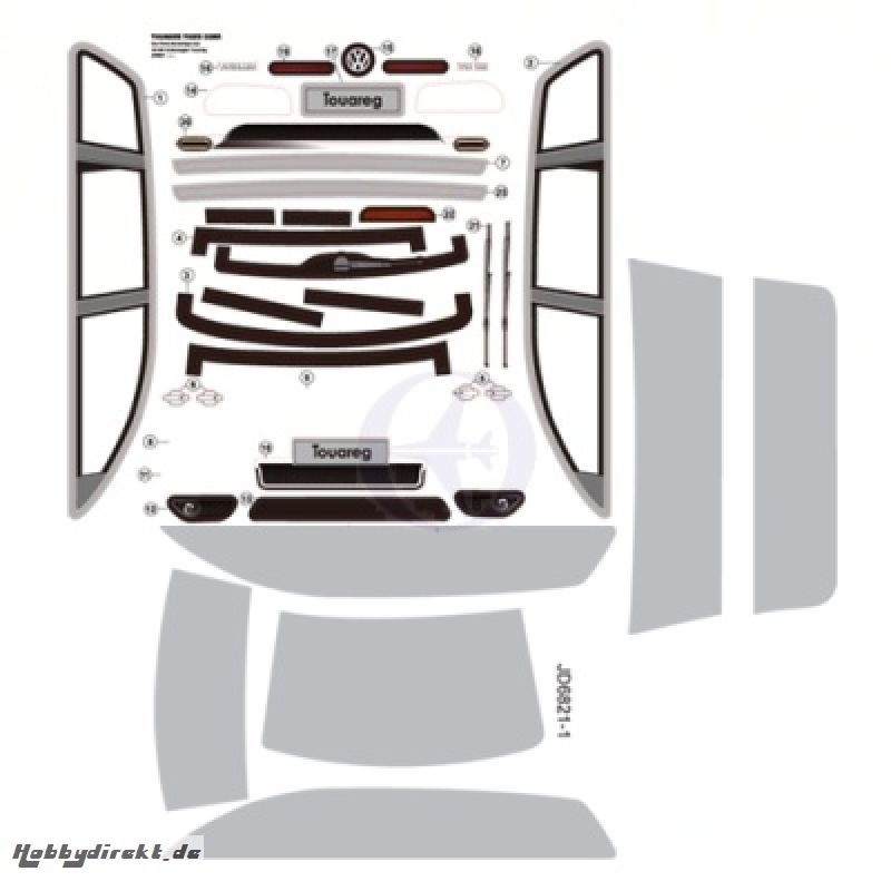 Dekorbogen VW Touareg, ER-1 Thunder Tiger PD6786