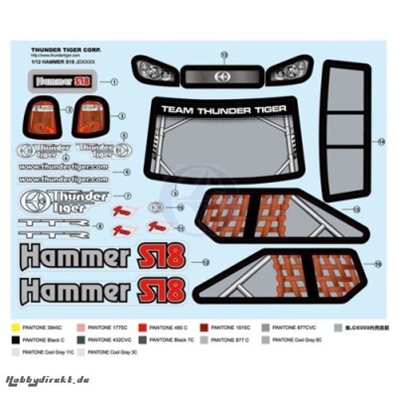 Dekorbogen S18  MGT 3.0 Thunder Tiger PD8119