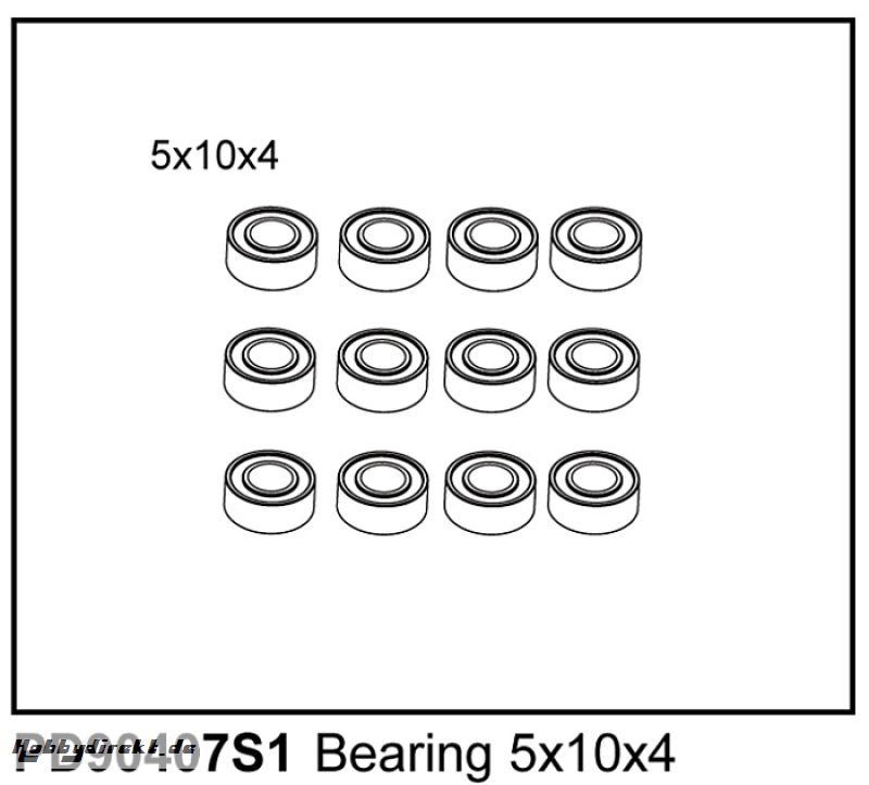 Kugellager 5x10x4 (10) u.A. für KAISER XS Thunder Tiger PD90407S1