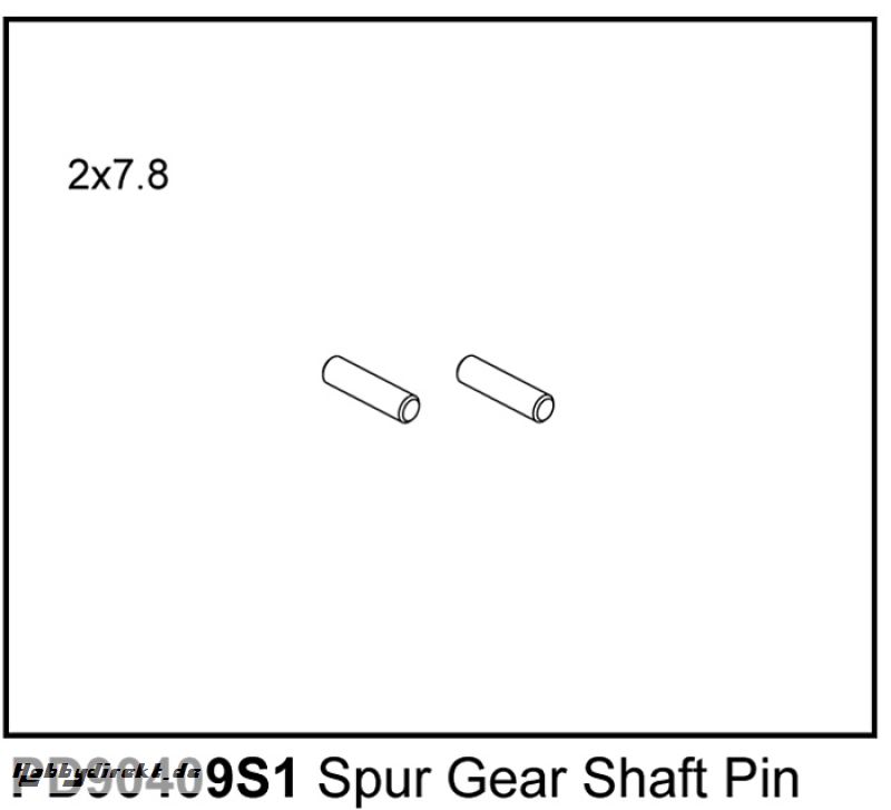 KAISER XS Pins 2x7,8mm für Hauptzahnrad (2) Thunder Tiger PD90409S1