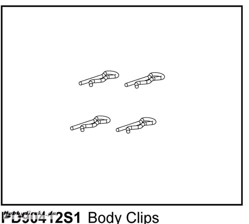 Karosserie-Clipse, klein (4) u.A. für KAISER XS Thunder Tiger PD90412S1