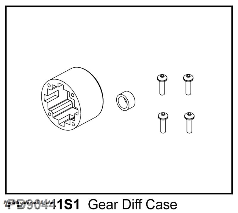 KAISER XS Diff bzw. Spool Gehäuse Vorne - Hinten (1) Thunder Tiger PD90441S1