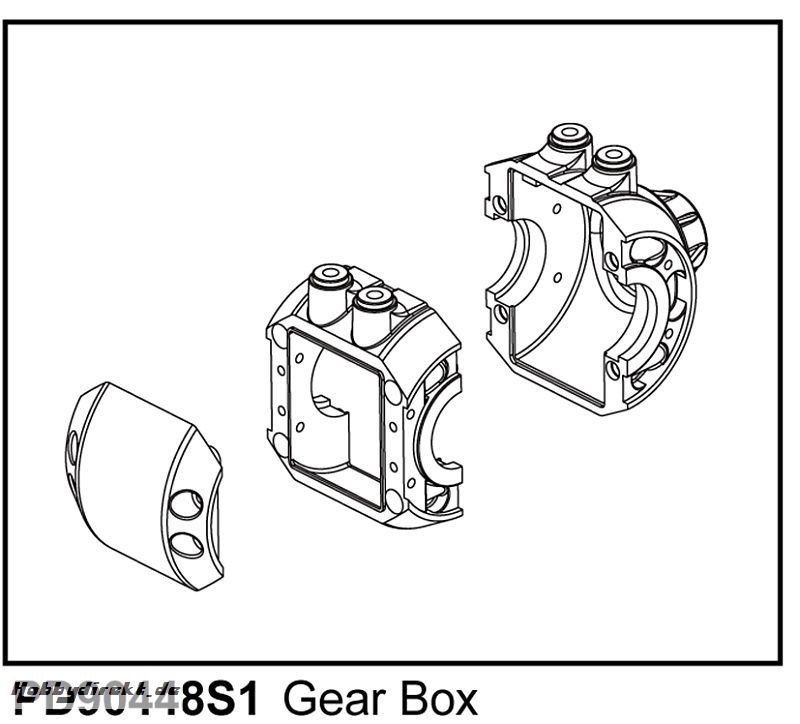 KAISER XS Getriebe-Gehäuse Vorne o. Hinten (1) Thunder Tiger PD90448S1