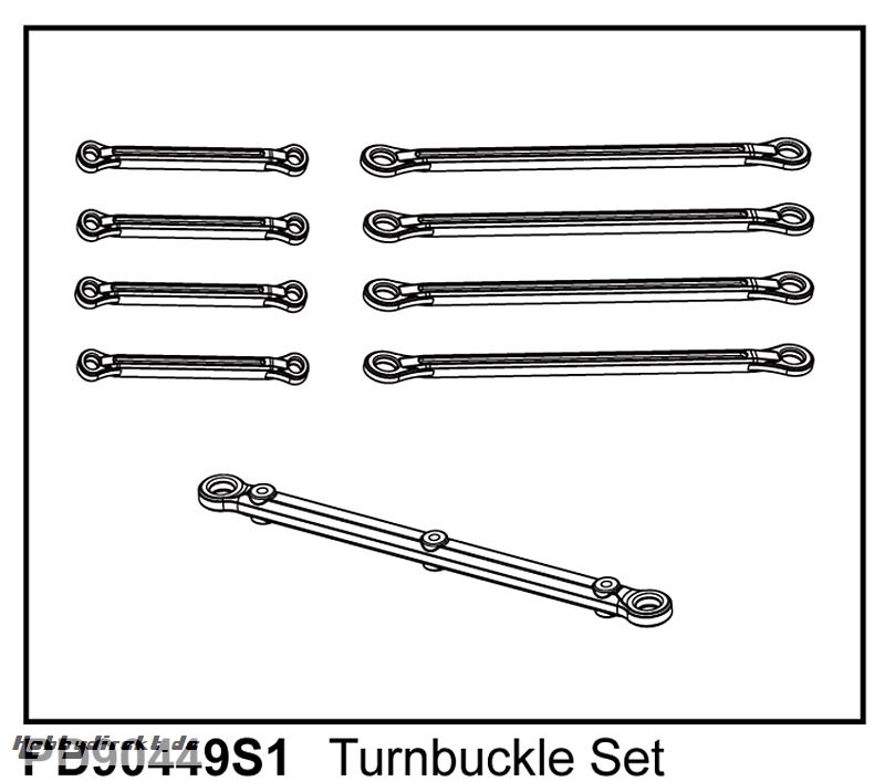 KAISER XS Fahrwerk- u. Lenk-Stangen, Kunststoff, Set Thunder Tiger PD90449S1