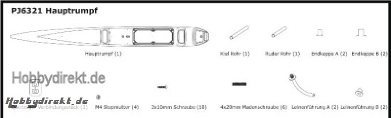 VOLANS Haupt-Rumpf, Kunststoff, Set für 5548 Thunder Tiger PJ6321