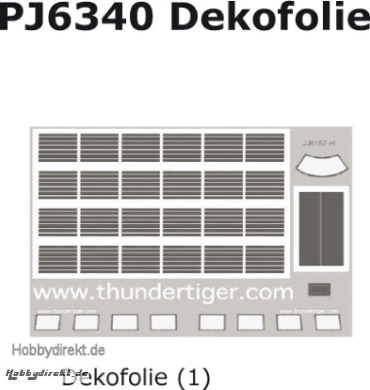 VOLANS Decal Aufkleber-Bogen für 5548 Thunder Tiger PJ6340