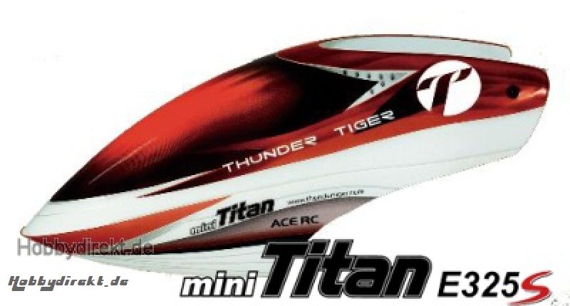 E325 S FBL Haube, PVC, ROT V1 Team Design Thunder Tiger PV1295