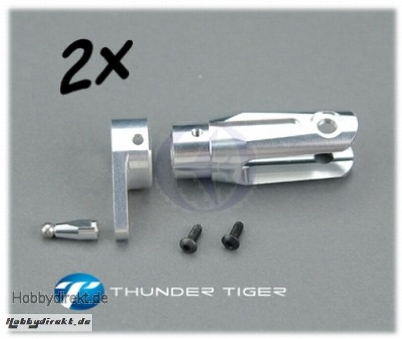 X50 Blatthalter, Alu CNC, Komplett-Set (2) Thunder Tiger PV1442