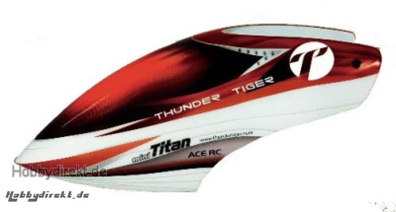 E360 Haube, PVC, ROT Team-Design Thunder Tiger PV1995