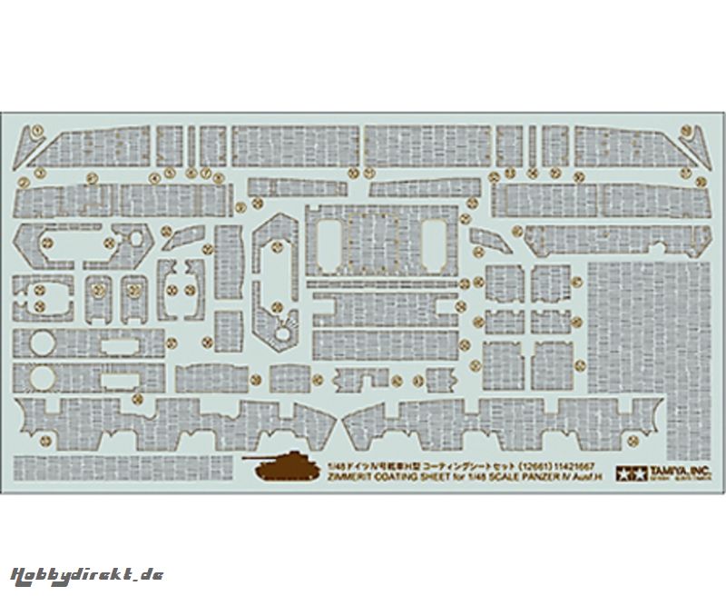 1:48 Zimmerit Dekor Panzer IV Ausf. H Tamiya 12661 300012661