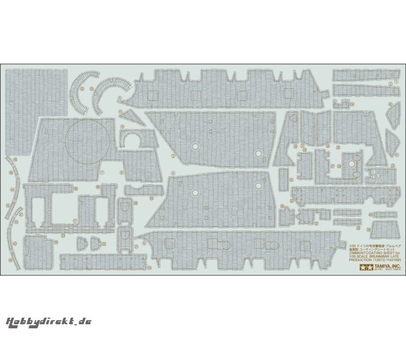 1:35 Zimmerit Dekor Sd.KFz.166 Brummbär Tamiya 12673 300012673