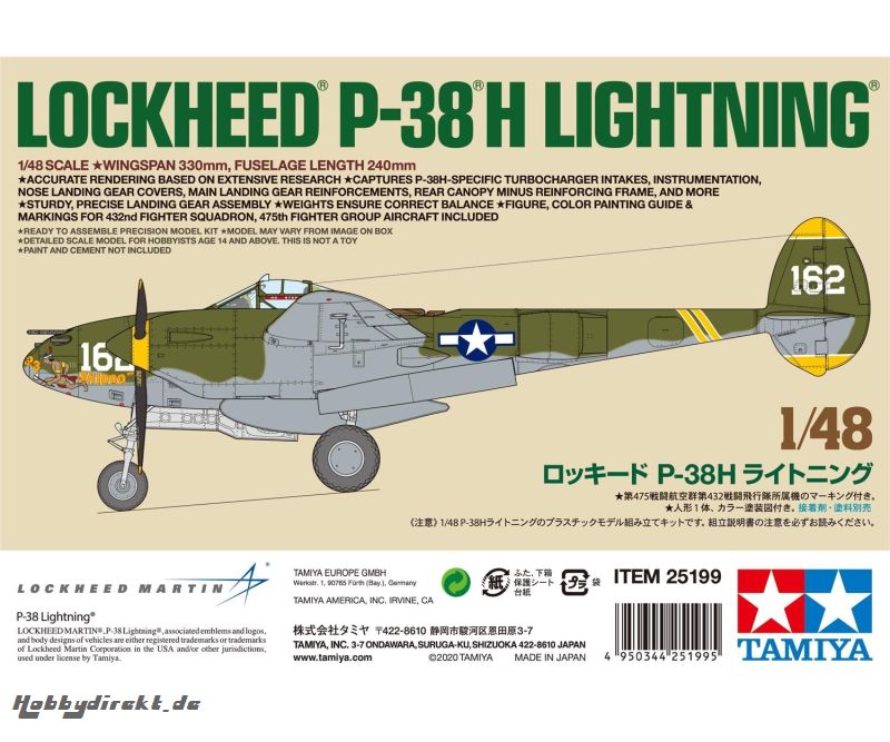 1:48 US P-38H  Lightning Tamiya 25199 300025199