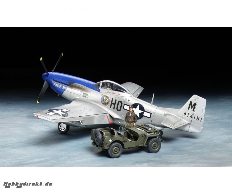 1:48 US P-51D Mustang & 4x4 Lt.Fahzg. Tamiya 25205 300025205