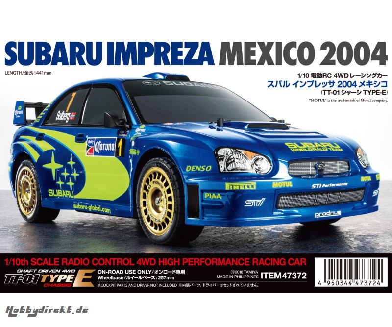 1:10 RC Subaru Impreza WRX 2004 (TT-01E) Tamiya 47372 300047372