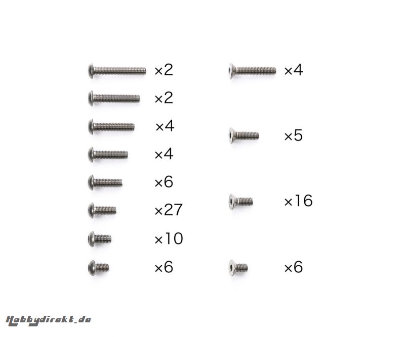 TA08 Pro Titan-Schraubensatz (92) Tamiya 47476 300047476