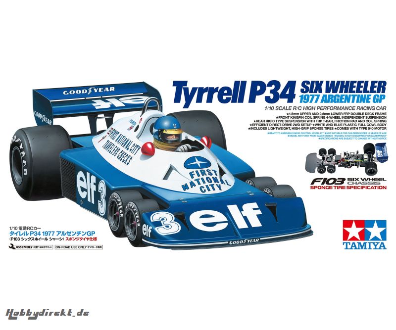 1:10 RC Tyrrell P34 Six Wheeler F103 Tamiya 47486 300047486