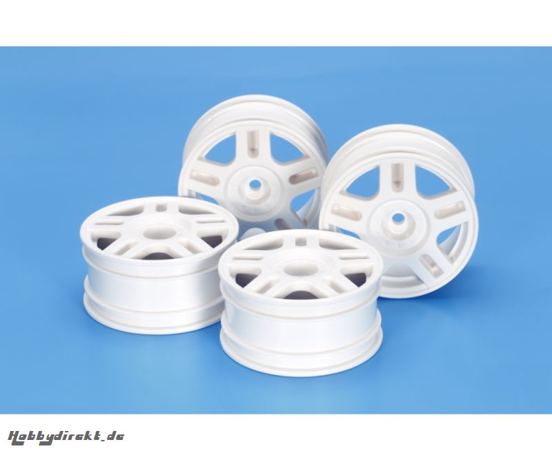 5-Speichenfelge 26mm/Offset+2 (4) weiss Tamiya 54674 300054674