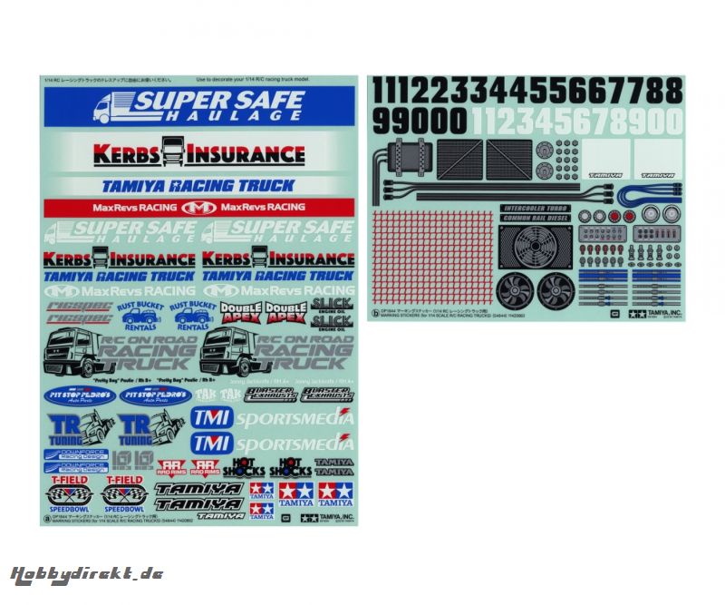 1:14 Sticker Racing Truck Tamiya 54844 300054844