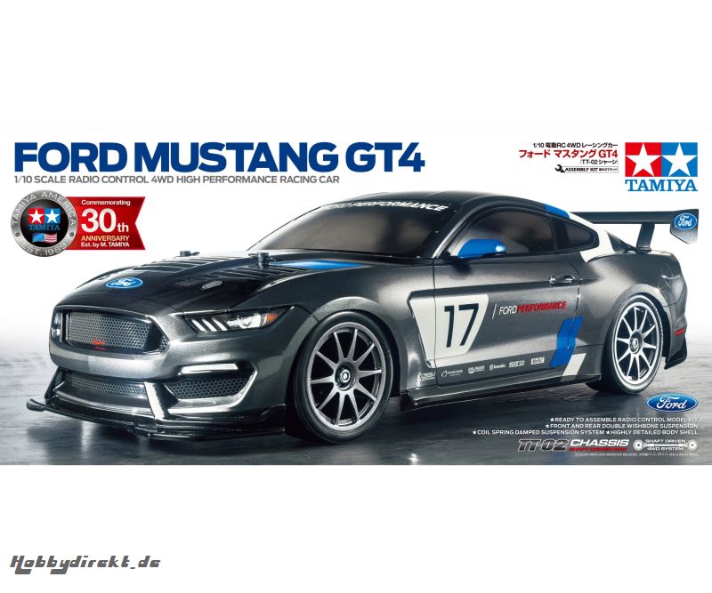 1:10 RC Ford Mustang GT4 TT-02 Tamiya 58664 300058664