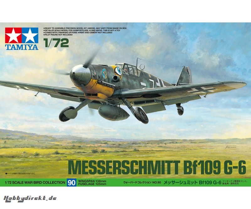 1:72 Bf-109 G-6 Messerschmitt Tamiya 60790 300060790