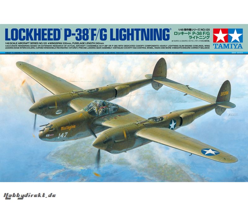 1:48 US P-38 F/G Lightning Tamiya 61120 300061120