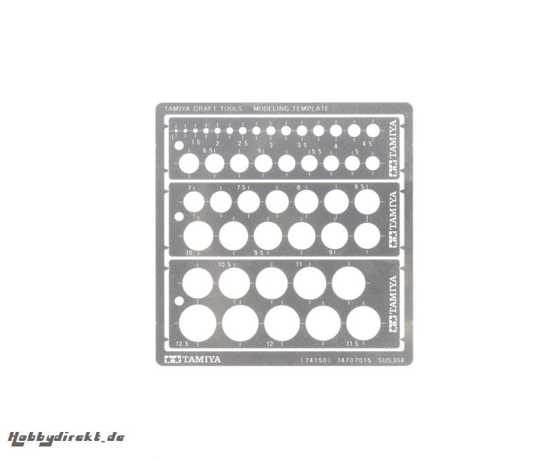 Modeling Kreis Schablone PE (3) 1-12,5mm Tamiya 74150 300074150