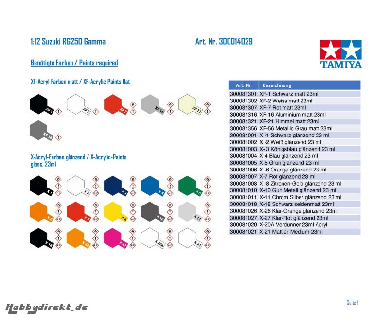 1:12 Suzuki RG250 R Gamma Full Options Tamiya 114029 300114029