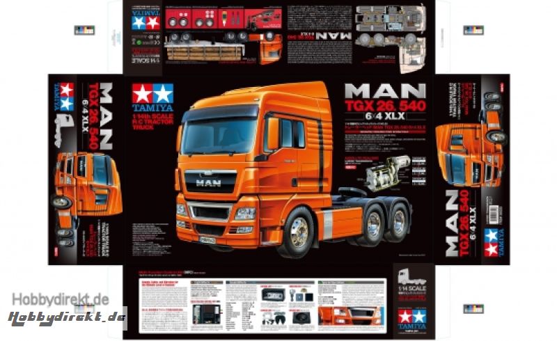 1:14 RC LKW MAN TGX 26.540 XLX 6x4 3Achs Tamiya 56325 30056325N