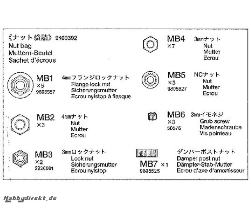 Muttern-Beutel (58367) Tamiya 9400392