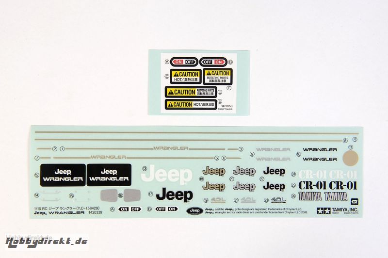 Sticker Jeep Wrangler 58429 Tamiya 9495565 309495565