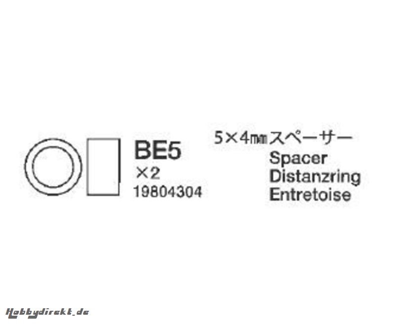 Spacer 5x4mm 42105 Tamiya 9804304