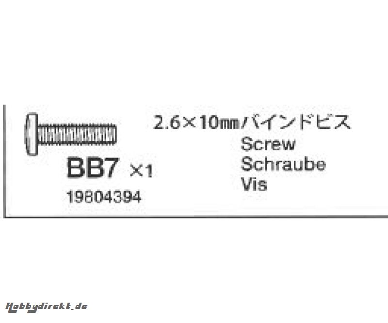 Stellschraube 2,6x10mm (5) schw.58447 Tamiya 9804394 309804394