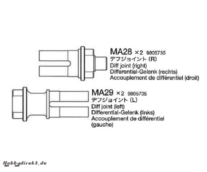 DIFF.-GELENK  LI./RE. Tamiya 9805735