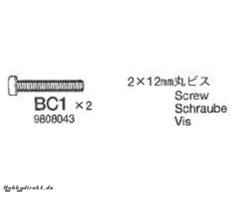 Schraube M25 2x12mm Tamiya 9808043