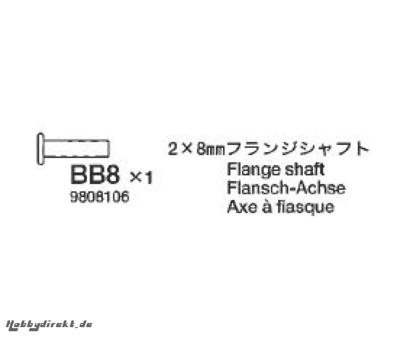 Welle 2x8mm (2x) Tamiya 9808106