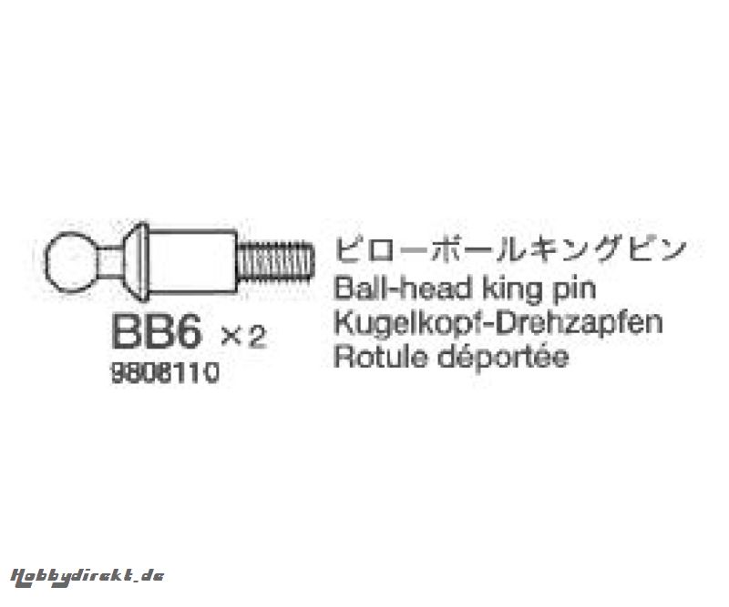 King Pin 4mm (2x) Tamiya 9808110