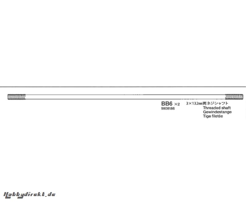 Gewindestange 3x132mm Tamiya 9808186