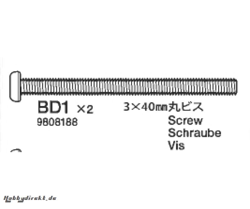 Schraube 3x40mm Tamiya 9808188