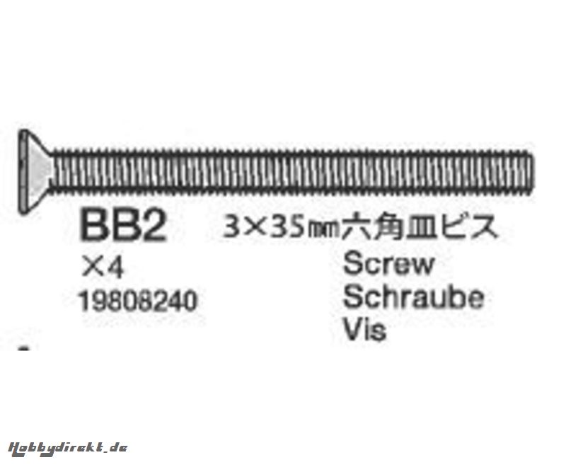 Innensechskant-Senkkopf-Schraube 3x35 mm Tamiya 9808240 30980824