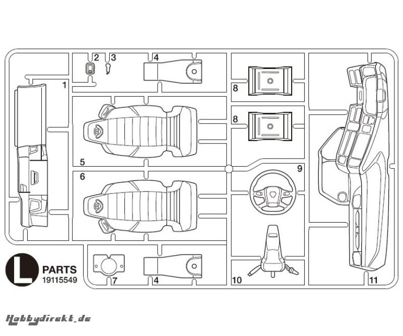 L-Teile Interieur Scania S770 56368 Tamiya 9115549 319115549