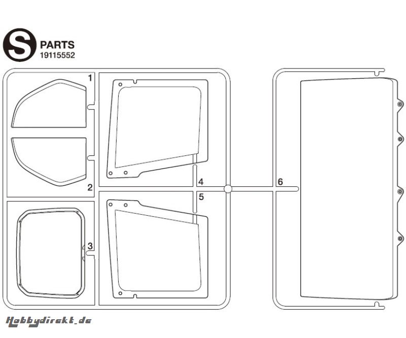 S-Teile Klarglasscheiben S770 56368 Tamiya 9115552 319115552