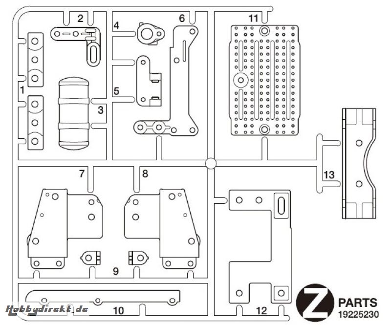 Z-Teile Servohalter/Rahmen S770 56368 Tamiya 9225230 319225230