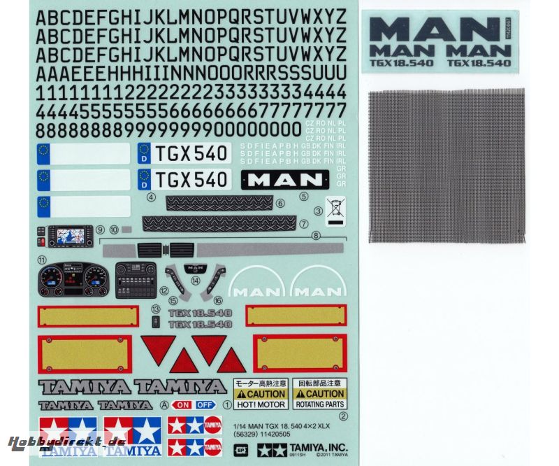 Sticker MAN TGX 18.540 Ver.II Tamiya 9495822 319495822