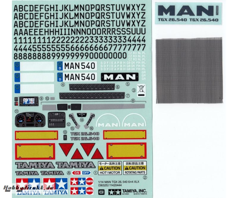 Sticker MAN TGX 26.540 Ver.II Tamiya 9495825 319495825