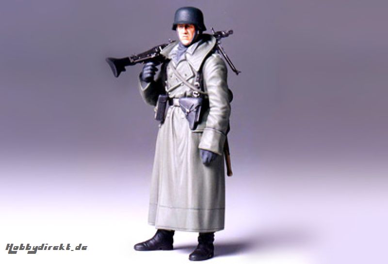 1:16 WWII Figur Dt.Soldat m.Mantel u.MG Tamiya 300036306